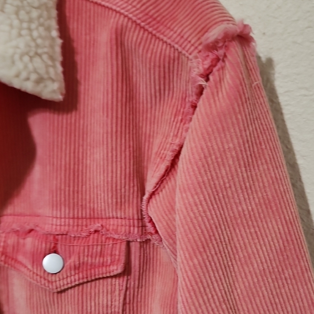 POL Pink and White Teddy Jacket with Sherpa Collar - Picture 11 of 15